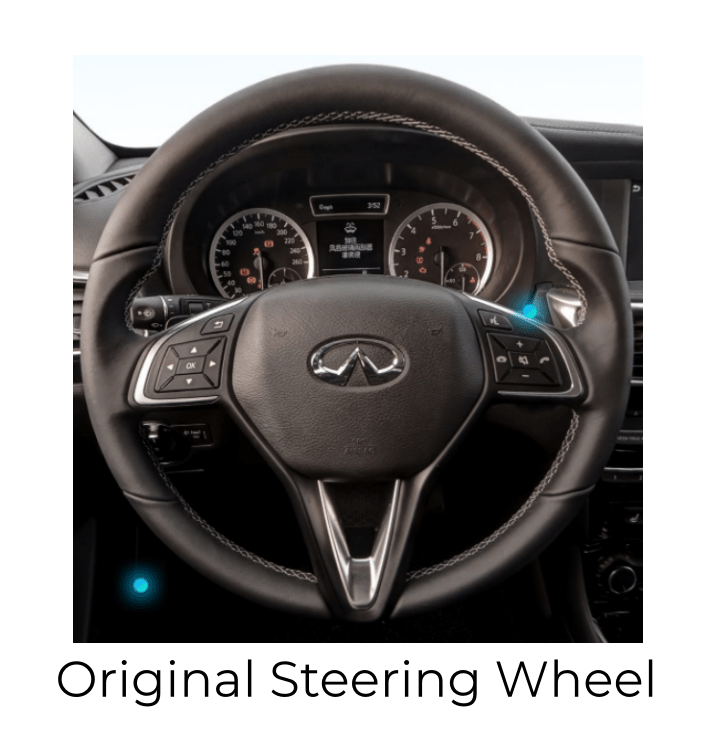 MEWANT Black Leather Suede Car Steering Wheel Cover for Infiniti QX30 2016 - 2019 - Mewant Cover