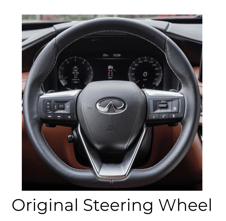 MEWANT Black Leather Suede Car Steering Wheel Cover for Infiniti QX60 2022 - Alcantara, Leather, Carbon Fiber, Easy Install, Non - Slip, Best Steering Wheel Cover