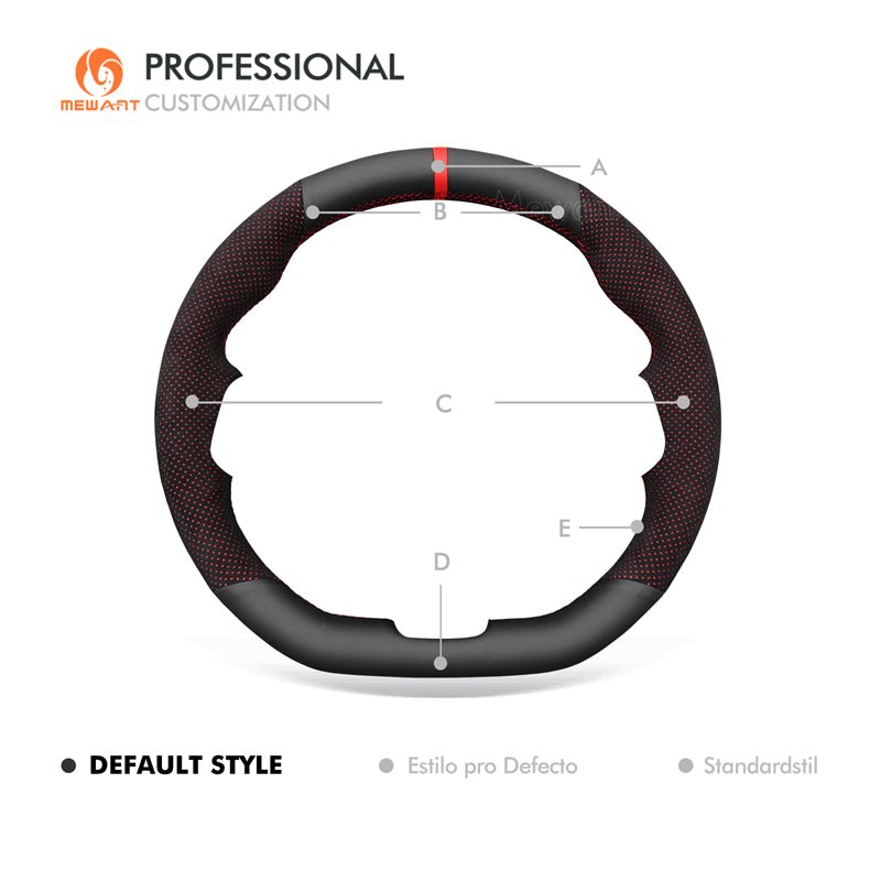 MEWANT Black Leather Suede Car Steering Wheel Cover for Jaguar F - TYPE 2016 - 2019 - Alcantara, Leather, Carbon Fiber, Easy Install, Non - Slip, Best Steering Wheel Cover