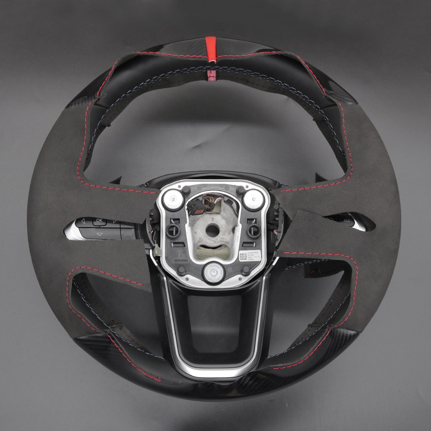 MEWANT Black Leather Suede Car Steering Wheel Cover for Jeep Compass II(MP) - Alcantara, Leather, Carbon Fiber, Easy Install, Non - Slip, Best Steering Wheel Cover