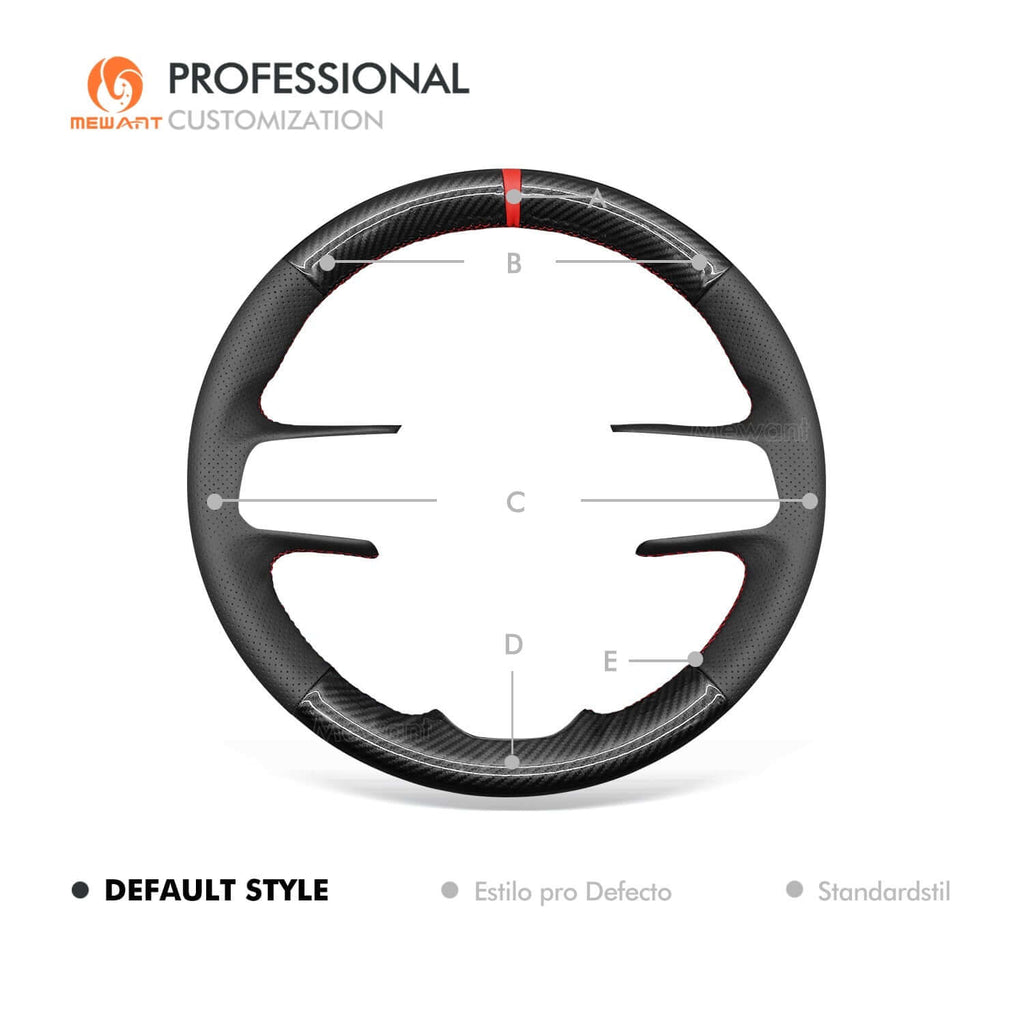 MEWANT Black Leather Suede Car Steering Wheel Cover for Jeep Gladiator (JT) / Wran gler (JL) / Wrangler Unlimited / Gladiator (JT) 2018 - 2025 - Alcantara, Leather, Carbon Fiber, Easy Install, Non - Slip, Best Steering Wheel Cover