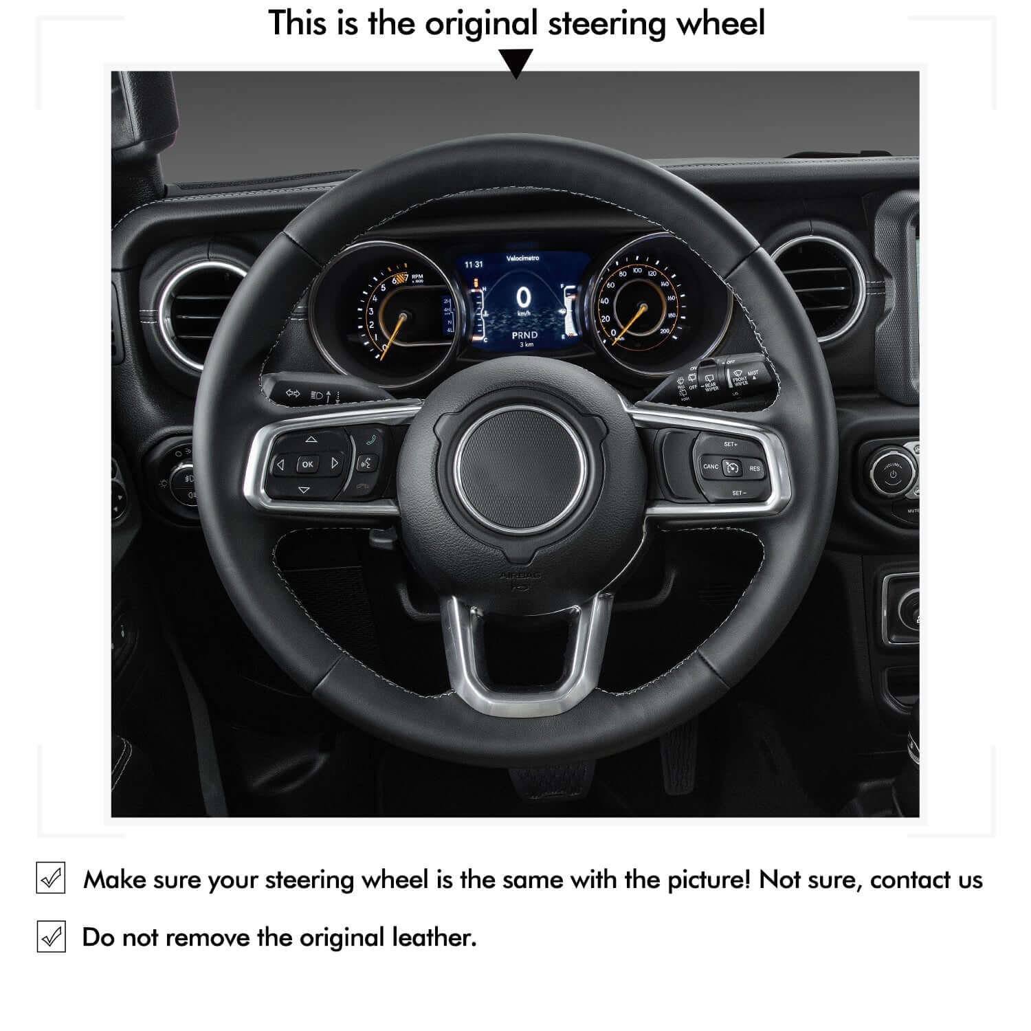MEWANT Black Leather Suede Car Steering Wheel Cover for Jeep Gladiator (JT) / Wrangler (JL) / Wrangler Unlimited / Gladiator (JT) - Alcantara, Leather, Carbon Fiber, Easy Install, Non - Slip, Best Steering Wheel Cover