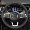 MEWANT Black Leather Suede Car Steering Wheel Cover for Jeep Gladiator (JT) / Wrangler (JL) / Wrangler Unlimited / Gladiator (JT) - Mewant Cover