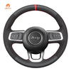 MEWANT Black Leather Suede Car Steering Wheel Cover for Jeep Gladiator (JT) / Wrangler (JL) / Wrangler Unlimited / Gladiator (JT) - Alcantara, Leather, Carbon Fiber, Easy Install, Non - Slip, Best Steering Wheel Cover