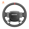 MEWANT Black Leather Suede Car Steering Wheel Cover for Land Rover Discovery (Discovery 5) III(L462) / Range Rover IV(L405) - Mewant Cover