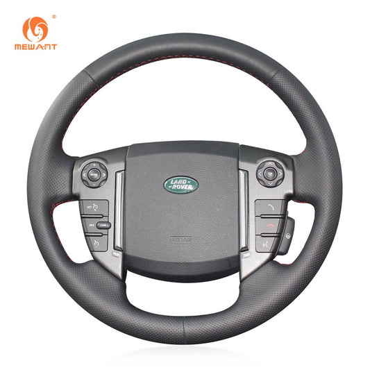 MEWANT Black Leather Suede Car Steering Wheel Cover for Land Rover Range Rover Sport I(L320)/ LR4 (L319)/ LR2 (L359)/ Freelander 2 II(L359)/ Discovery (Discovery 4) II(L319) - Mewant Cover