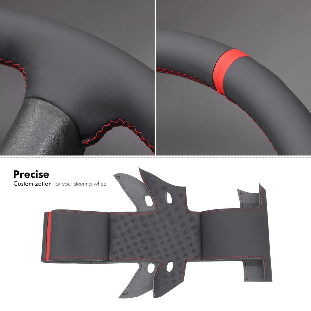 MEWANT Black Leather Suede Car Steering Wheel Cover for Lexus GS300 GS400 - Alcantara, Leather, Carbon Fiber, Easy Install, Non - Slip, Best Steering Wheel Cover