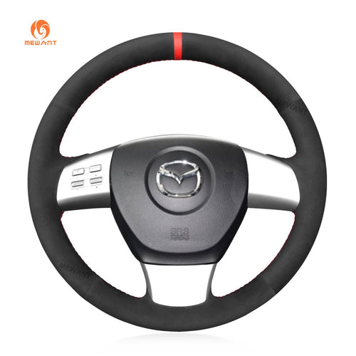 MEWANT Black Leather Suede Car Steering Wheel Cover for Mazda 6 (US) Mazda 8 CX - 9 CX9 - Mewant Cover