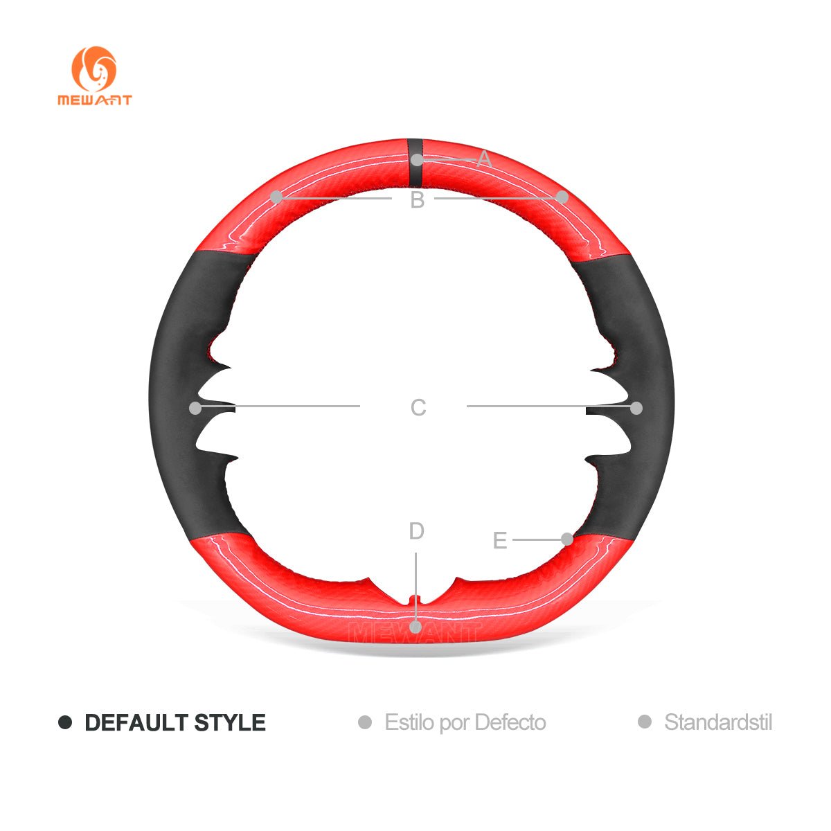 MEWANT Black Leather Suede Car Steering Wheel Cover for Mercedes Benz C - Class W206 / E - Class W213 / S - Class W223 2021 - Alcantara, Leather, Carbon Fiber, Easy Install, Non - Slip, Best Steering Wheel Cover