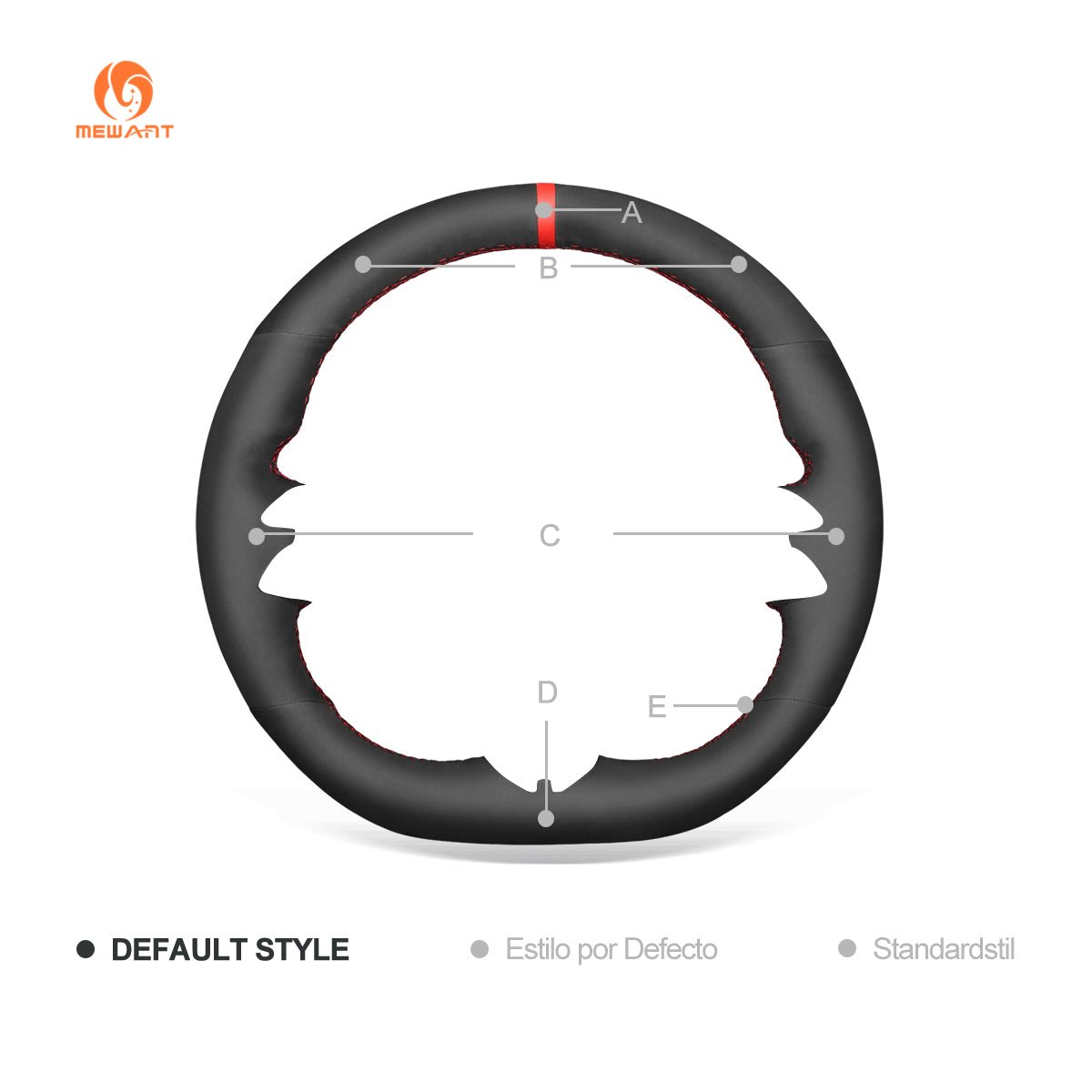 MEWANT Black Leather Suede Car Steering Wheel Cover for Mercedes Benz C - Class W206 / E - Class W213 / S - Class W223 2021 - Alcantara, Leather, Carbon Fiber, Easy Install, Non - Slip, Best Steering Wheel Cover