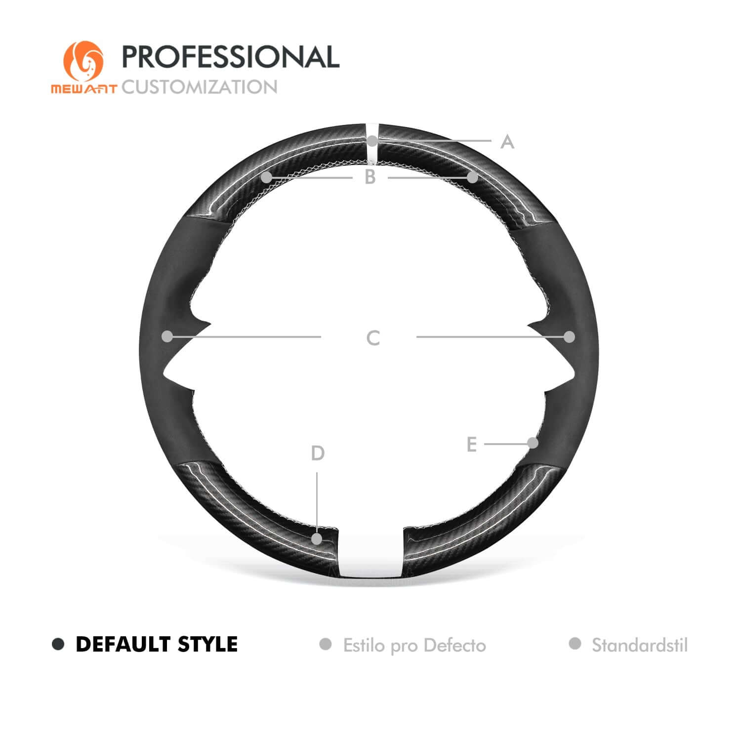 MEWANT Black Leather Suede Car Steering Wheel Cover for Mercedes - Benz C - Class (W206)/ EQE (V295)/ B - Class (W247)/ GLC - Class (X254) - Alcantara, Leather, Carbon Fiber, Easy Install, Non - Slip, Best Steering Wheel Cover