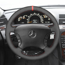 Carica l&#39;immagine nel visualizzatore Galleria, MEWANT Black Leather Suede Car Steering Wheel Cover for Mercedes Benz CL - Class C215 S - Class W220 - Mewant Cover
