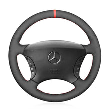 Carica l&#39;immagine nel visualizzatore Galleria, MEWANT Black Leather Suede Car Steering Wheel Cover for Mercedes Benz CL - Class C215 S - Class W220 - Mewant Cover
