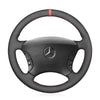 MEWANT Black Leather Suede Car Steering Wheel Cover for Mercedes Benz CL - Class C215 S - Class W220 - Alcantara, Leather, Carbon Fiber, Easy Install, Non - Slip, Best Steering Wheel Cover