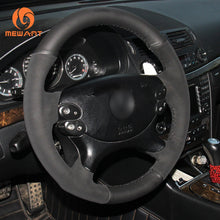 Load image into Gallery viewer, MEWANT Black Leather Suede Car Steering Wheel Cover for Mercedes Benz CLK 55 AMG C209/CLS 55 AMG C219/CLS 63 AMG C219/E 63 AMG W211/SL 55 AMG R230/SL 65 AMG R230 - Mewant Cover
