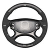 MEWANT Black Leather Suede Car Steering Wheel Cover for Mercedes Benz CLK 55 AMG C209/CLS 55 AMG C219/CLS 63 AMG C219/E 63 AMG W211/SL 55 AMG R230/SL 65 AMG R230 - Alcantara, Leather, Carbon Fiber, Easy Install, Non - Slip, Best Steering Wheel Cover