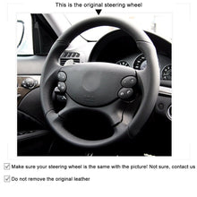 Load image into Gallery viewer, MEWANT Black Leather Suede Car Steering Wheel Cover for Mercedes Benz CLK 55 AMG C209/CLS 55 AMG C219/CLS 63 AMG C219/E 63 AMG W211/SL 55 AMG R230/SL 65 AMG R230 - Mewant Cover
