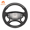 MEWANT Black Leather Suede Car Steering Wheel Cover for Mercedes Benz CLK 55 AMG C209/CLS 55 AMG C219/CLS 63 AMG C219/E 63 AMG W211/SL 55 AMG R230/SL 65 AMG R230 - Alcantara, Leather, Carbon Fiber, Easy Install, Non - Slip, Best Steering Wheel Cover