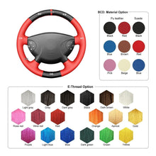 Charger l&#39;image dans la visionneuse de galerie, MEWANT Black Leather Suede Car Steering Wheel Cover for Mercedes Benz E - Class W211 2003 - 2006 / G - Class W463 2003 - 2007 - Mewant Cover
