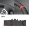 MEWANT Black Leather Suede Car Steering Wheel Cover for Mercedes - Benz GL 63 AMG (X166) / ML 63 AMG (W166) / G 63 AMG (W463)/ G 65 AMG (W463)/ G - Class (W463) - Mewant Cover