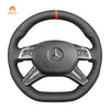 MEWANT Black Leather Suede Car Steering Wheel Cover for Mercedes - Benz GL 63 AMG (X166) / ML 63 AMG (W166) / G 63 AMG (W463)/ G 65 AMG (W463)/ G - Class (W463) - Mewant Cover