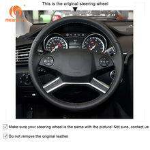 Load image into Gallery viewer, MEWANT Black Leather Suede Car Steering Wheel Cover for Mercedes Benz GL - Class X164/ M - Class W164/ R - Class - Mewant Cover
