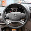 MEWANT Black Leather Suede Car Steering Wheel Cover for Mercedes Benz GL - Class X164/ M - Class W164/ R - Class - Alcantara, Leather, Carbon Fiber, Easy Install, Non - Slip, Best Steering Wheel Cover