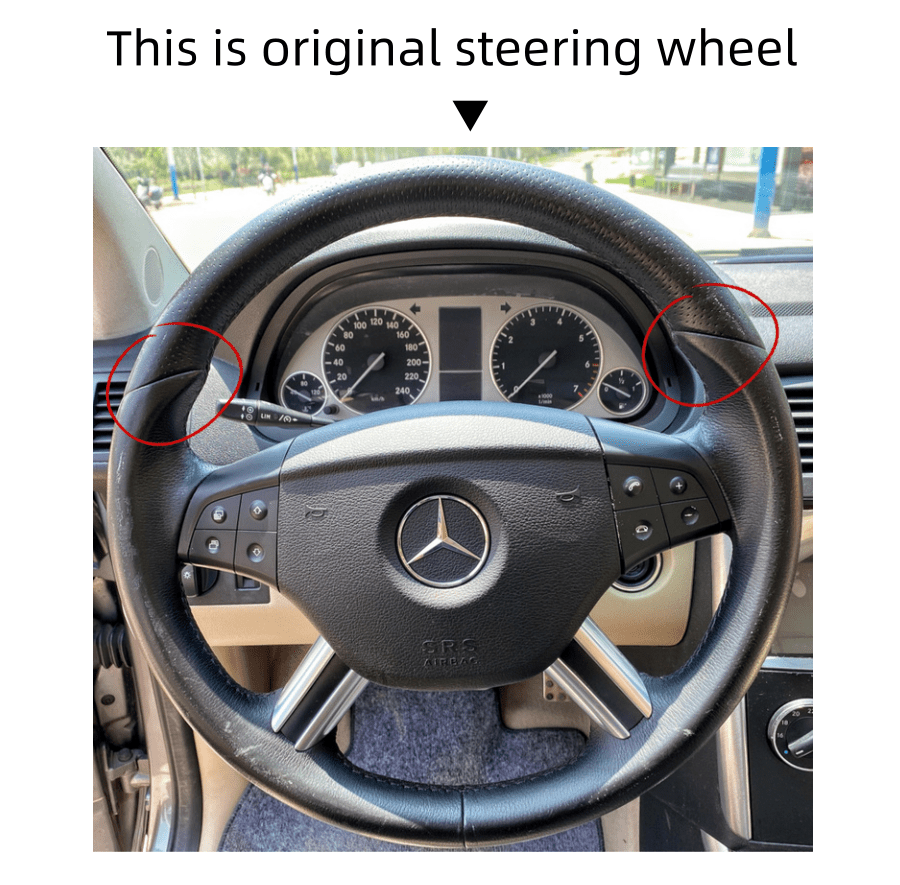 MEWANT Black Leather Suede Car Steering Wheel Cover for Mercedes Benz GL - Class X164/ M - Class W164/ R - Class - Alcantara, Leather, Carbon Fiber, Easy Install, Non - Slip, Best Steering Wheel Cover