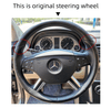MEWANT Black Leather Suede Car Steering Wheel Cover for Mercedes Benz GL - Class X164/ M - Class W164/ R - Class - Alcantara, Leather, Carbon Fiber, Easy Install, Non - Slip, Best Steering Wheel Cover