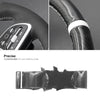 MEWANT Black Leather Suede Car Steering Wheel Cover for Mercedes Benz W177 W205 C118 C257 W463 H247 X247 W167 - Alcantara, Leather, Carbon Fiber, Easy Install, Non - Slip, Best Steering Wheel Cover