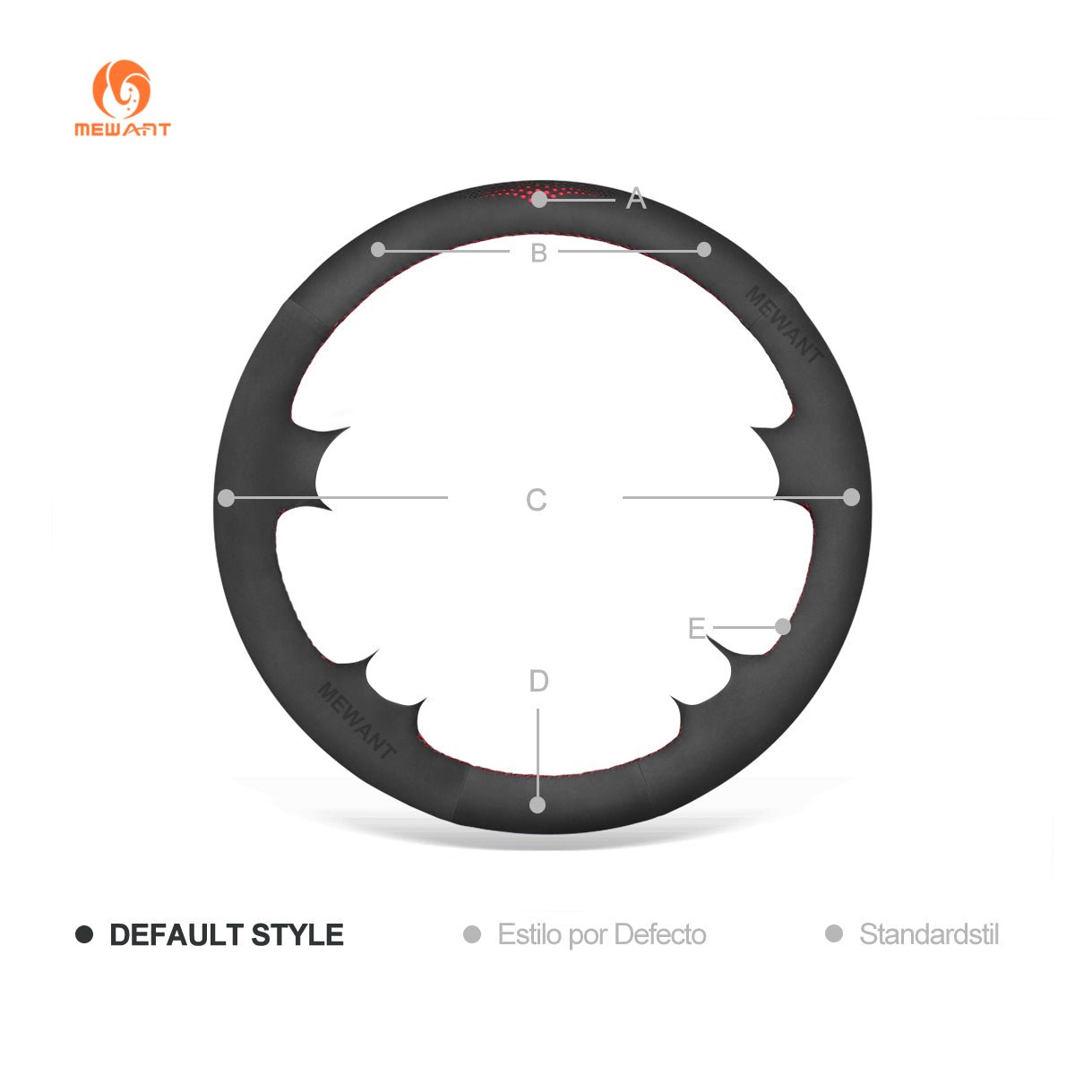 MEWANT Black Leather Suede Car Steering Wheel Cover for Mercedes Benz W211 C209 C219 W463 R230 - Alcantara, Leather, Carbon Fiber, Easy Install, Non - Slip, Best Steering Wheel Cover