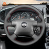 MEWANT Black Leather Suede Car Steering Wheel Cover for Nissan Almera (N16)/ X - Trail (T30)/ Terrano 2/ Almera Tino/ Micra/ Primera/ Pulsar N16 - Mewant Cover