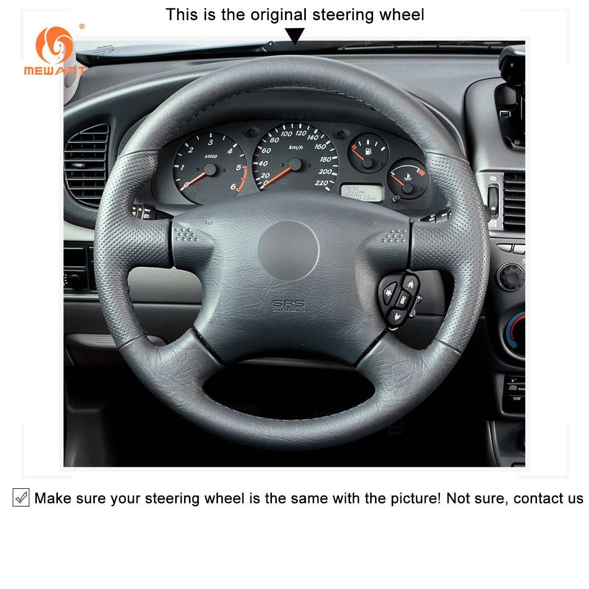 MEWANT Black Leather Suede Car Steering Wheel Cover for Nissan Almera (N16)/ X - Trail (T30)/ Terrano 2/ Almera Tino/ Micra/ Primera/ Pulsar N16 - Mewant Cover