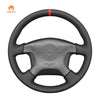 MEWANT Black Leather Suede Car Steering Wheel Cover for Nissan Stagea - Alcantara, Leather, Carbon Fiber, Easy Install, Non - Slip, Best Steering Wheel Cover