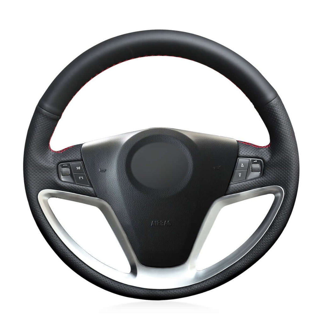 MEWANT Black Leather Suede Car Steering Wheel Cover for Opel Antara Saturn Vue Chevrolet Captiva Sport Vauxhall Antara 2007 - 2016 - Alcantara, Leather, Carbon Fiber, Easy Install, Non - Slip, Best Steering Wheel Cover