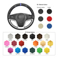 MEWANT Black Leather Suede Car Steering Wheel Cover for Opel Antara Saturn Vue Chevrolet Captiva Sport Vauxhall Antara - Alcantara, Leather, Carbon Fiber, Easy Install, Non - Slip, Best Steering Wheel Cover
