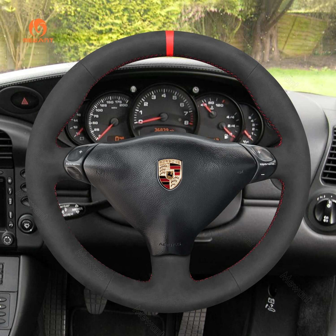 MEWANT Steering Wheel Cover for Porsche 911 Turbo 996 1997-2004