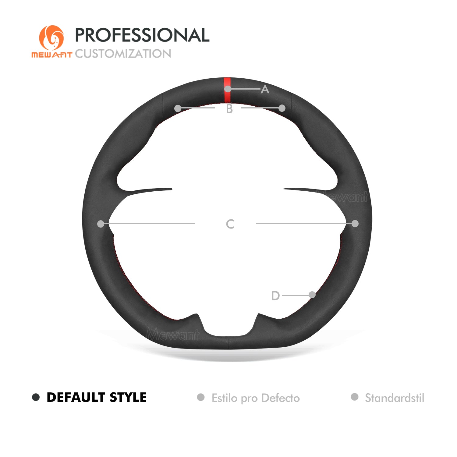 MEWANT Black Leather Suede Car Steering Wheel Cover for Skoda Octavia VRS RS 2021 - 2023 - Alcantara, Leather, Carbon Fiber, Easy Install, Non - Slip, Best Steering Wheel Cover