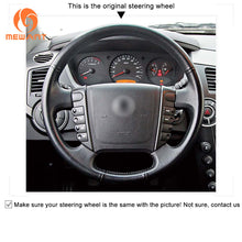 Load image into Gallery viewer, MEWANT Black Leather Suede Car Steering Wheel Cover for Ssangyong Rexton /Rexton W /Rodius - Mewant Cover
