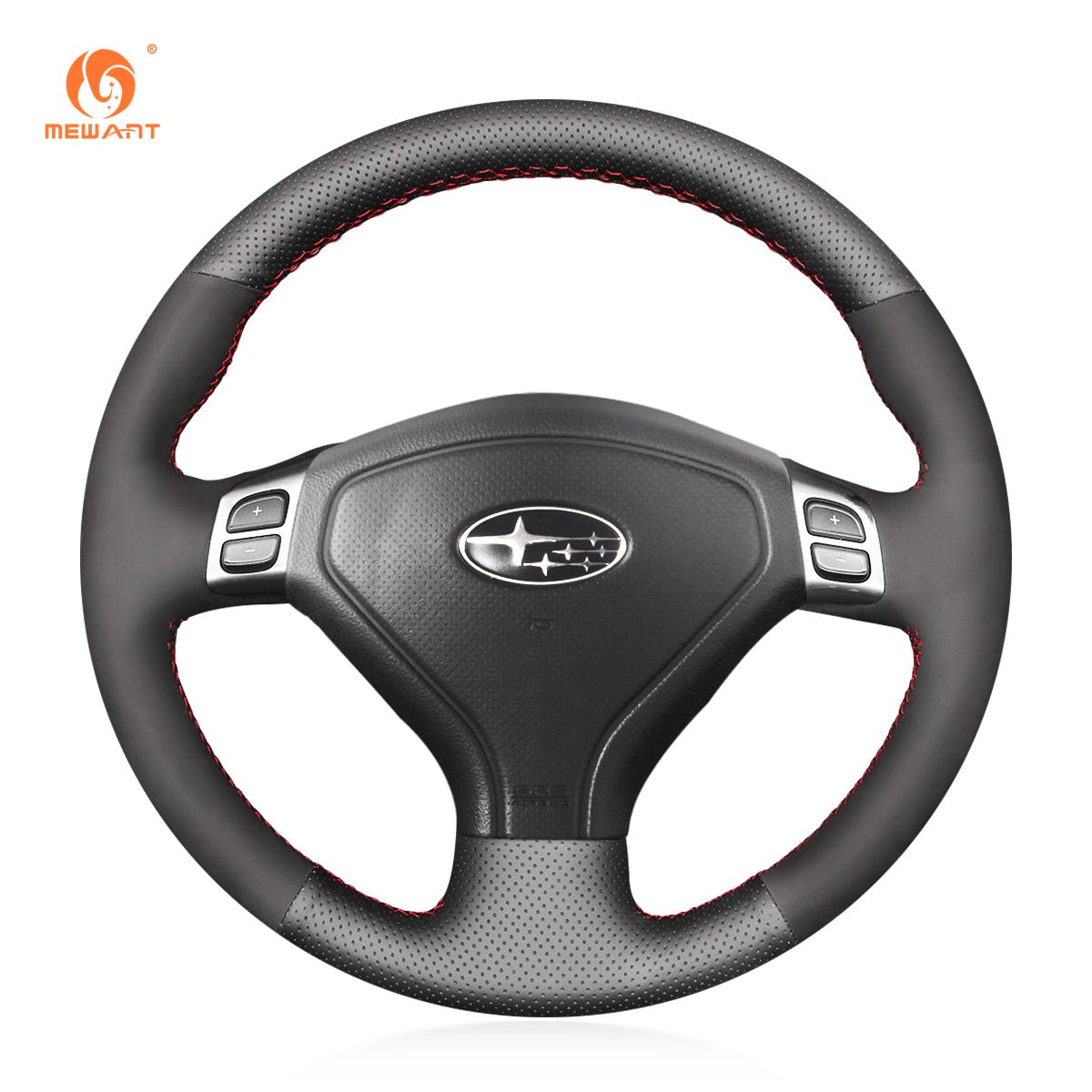 MEWANT Black Leather Suede Car Steering Wheel Cover for Subaru Forester /Outback /Legacy - Mewant Cover