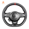 MEWANT Black Leather Suede Car Steering Wheel Cover for Suzuki Swift 2008 - 2021 - Mewant Cover