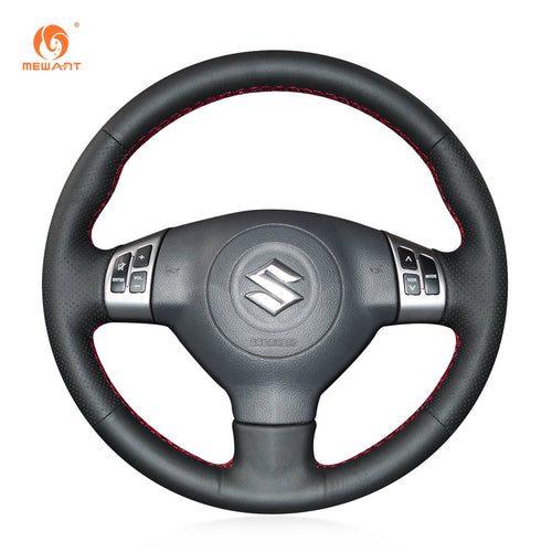 MEWANT Black Leather Suede Car Steering Wheel Cover for Suzuki Swift Sport / Splash - Mewant Cover