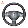 MEWANT Black Leather Suede Car Steering Wheel Cover for Suzuki Swift Sport / Splash - Mewant Cover