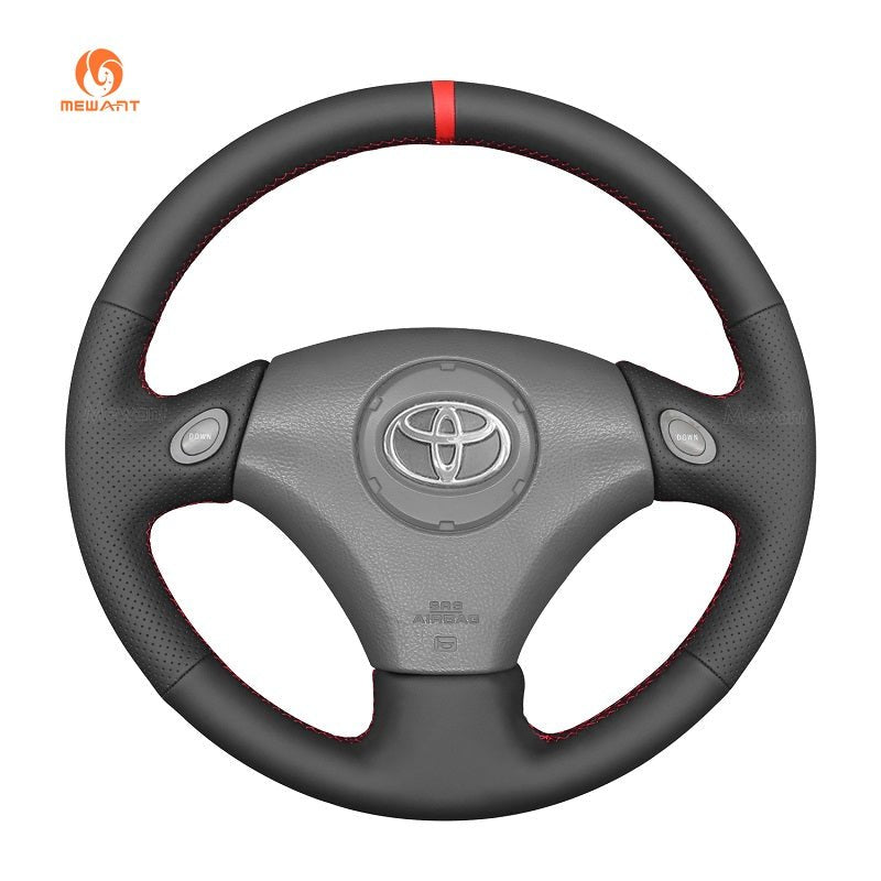 MEWANT Black Leather Suede Car Steering Wheel Cover for Toyota Aristo 1998 - 2005 - Alcantara, Leather, Carbon Fiber, Easy Install, Non - Slip, Best Steering Wheel Cover