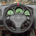 MEWANT Black Leather Suede Car Steering Wheel Cover for Toyota Aristo 1998 - 2005 - Alcantara, Leather, Carbon Fiber, Easy Install, Non - Slip, Best Steering Wheel Cover