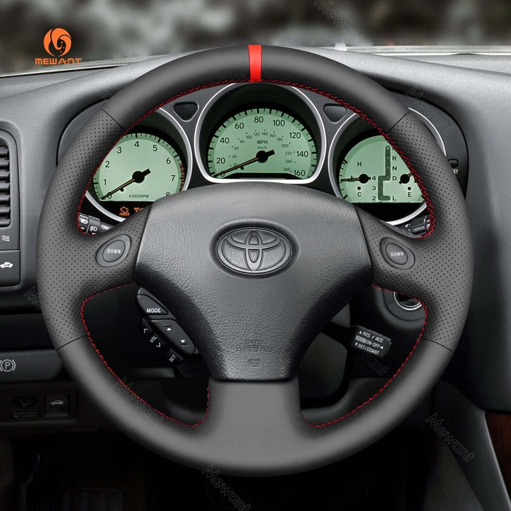 MEWANT Black Leather Suede Car Steering Wheel Cover for Toyota Aristo 1998 - 2005 - Alcantara, Leather, Carbon Fiber, Easy Install, Non - Slip, Best Steering Wheel Cover