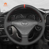 MEWANT Black Leather Suede Car Steering Wheel Cover for Toyota Land Cruiser Prado 1996 - 2002 - Mewant Cover