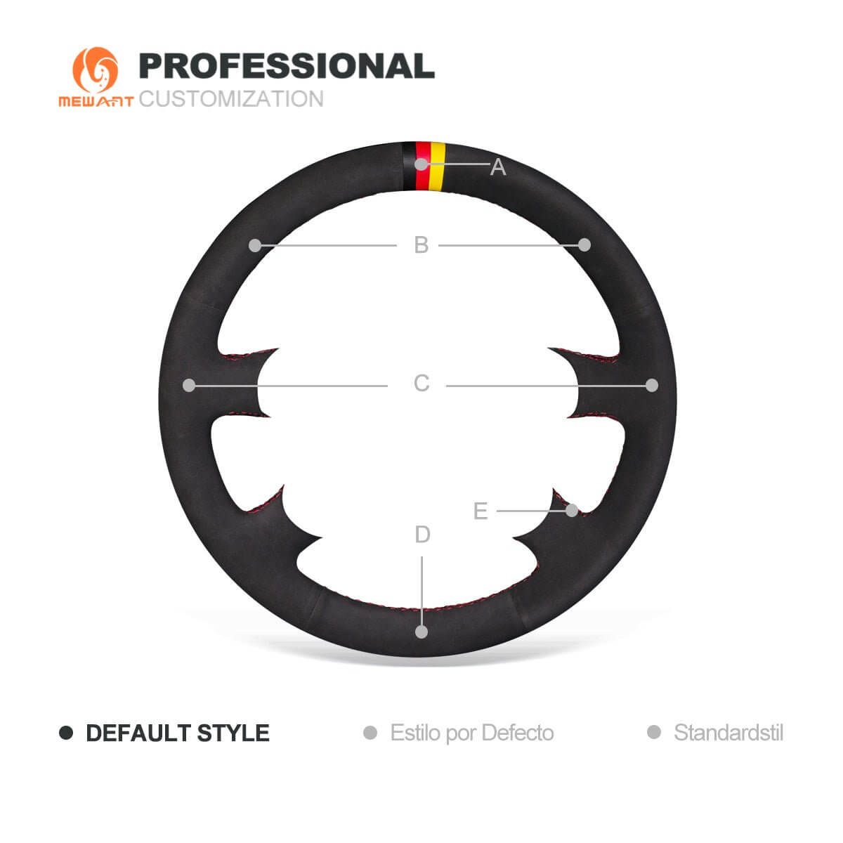 MEWANT Black Leather Suede Car Steering Wheel Cover for Volkswagen Golf 4 (IV) / Passat B5/ Passat Variant/ Sharan/ Bora/T4 /T5 / Jetta/EuroVan - Alcantara, Leather, Carbon Fiber, Easy Install, Non - Slip, Best Steering Wheel Cover