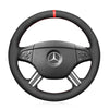 MEWANT Black Leather Suede Carbon Fiber Car Steering Wheel Cover for Mercedes Benz GL - Class X164 M - Class W164 R - Class - Alcantara, Leather, Carbon Fiber, Easy Install, Non - Slip, Best Steering Wheel Cover