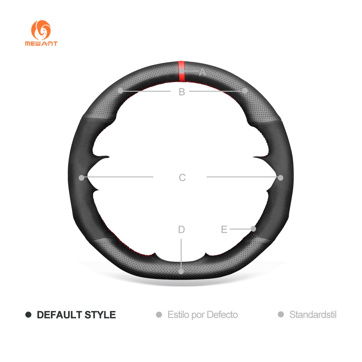 MEWANT Black Leather Suede Carbon Fiber Car Steering Wheel Cover for Volkswagen VW Golf 8 (R - Line) Arteon Tiguan (R - Line) Touareg (R - Line) - Alcantara, Leather, Carbon Fiber, Easy Install, Non - Slip, Best Steering Wheel Cover